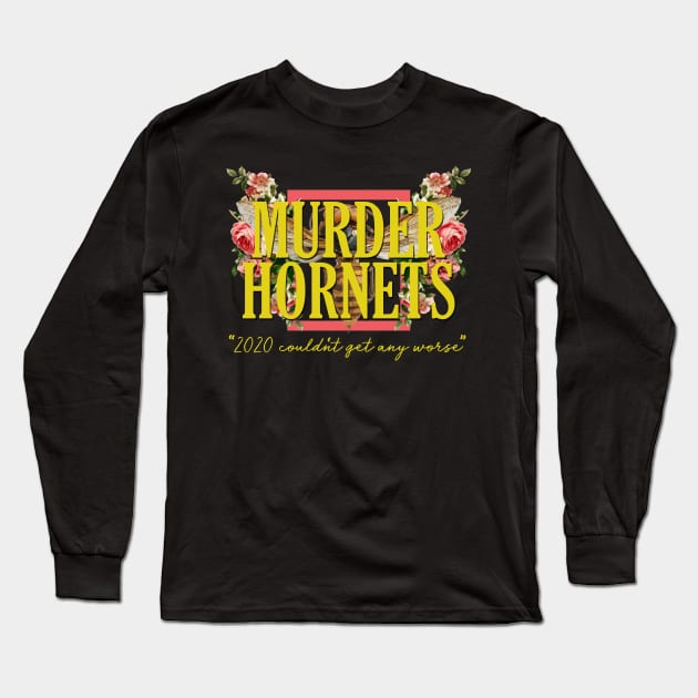 Murder Hornets Aesthetic Floral Long Sleeve T-Shirt by giovanniiiii